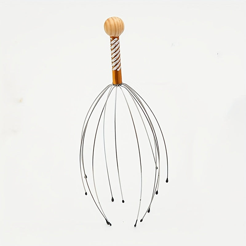 1pc Tête de poulpe, Massage de relaxation du cuir chevelu, soulagement de la douleur, masseur corporel, libération du stress, dispositif de massage en métal à griffes relaxant, unisexe