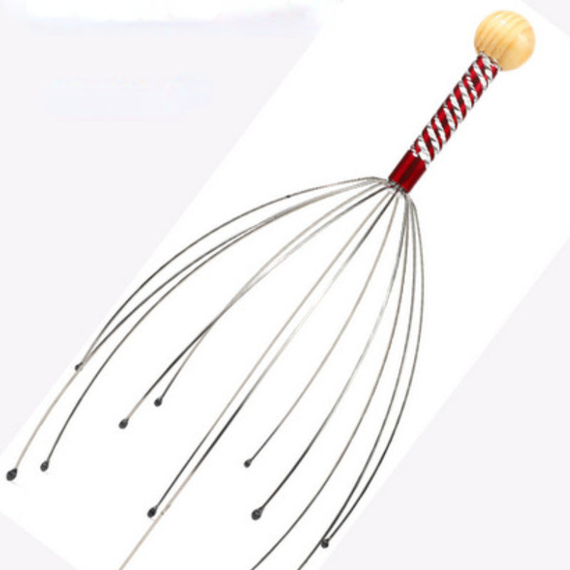 1pc Tête de poulpe, Massage de relaxation du cuir chevelu, soulagement de la douleur, masseur corporel, libération du stress, dispositif de massage en métal à griffes relaxant, unisexe