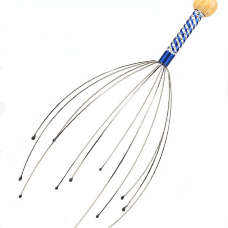 1pc Tête de poulpe, Massage de relaxation du cuir chevelu, soulagement de la douleur, masseur corporel, libération du stress, dispositif de massage en métal à griffes relaxant, unisexe