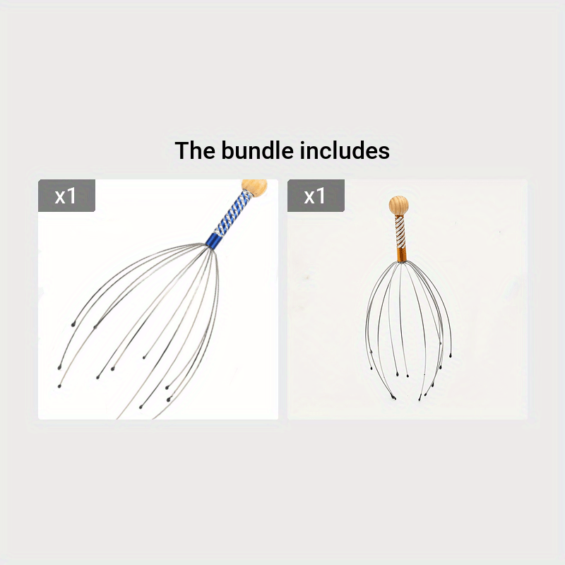 1pc Tête de poulpe, Massage de relaxation du cuir chevelu, soulagement de la douleur, masseur corporel, libération du stress, dispositif de massage en métal à griffes relaxant, unisexe