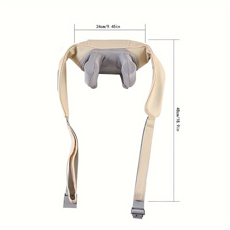 1Pc d’appareil de massage pour les soins du cou et des épaules, un masseur électronique pour la colonne cervicale, pétrissage et chauffage pour le trapèze et la zone du cou.