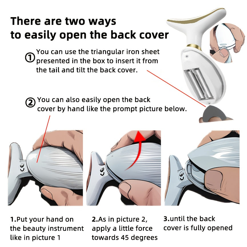 Cet appareil de beauté faciale électrique compact et portable dispose d’une fonction de massage vibrante et est alimenté par des piles AAA (comprend deux piles de taille 7).