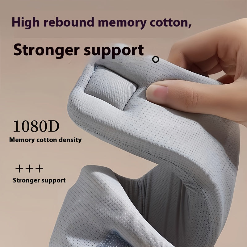 Attelle de cou respirante réglable pour la correction de la posture de la tête vers l’avant, support cervical en mousse à mémoire de forme douce avec design côtelé et sangles transparentes, protecteur de cou ergonomique portable