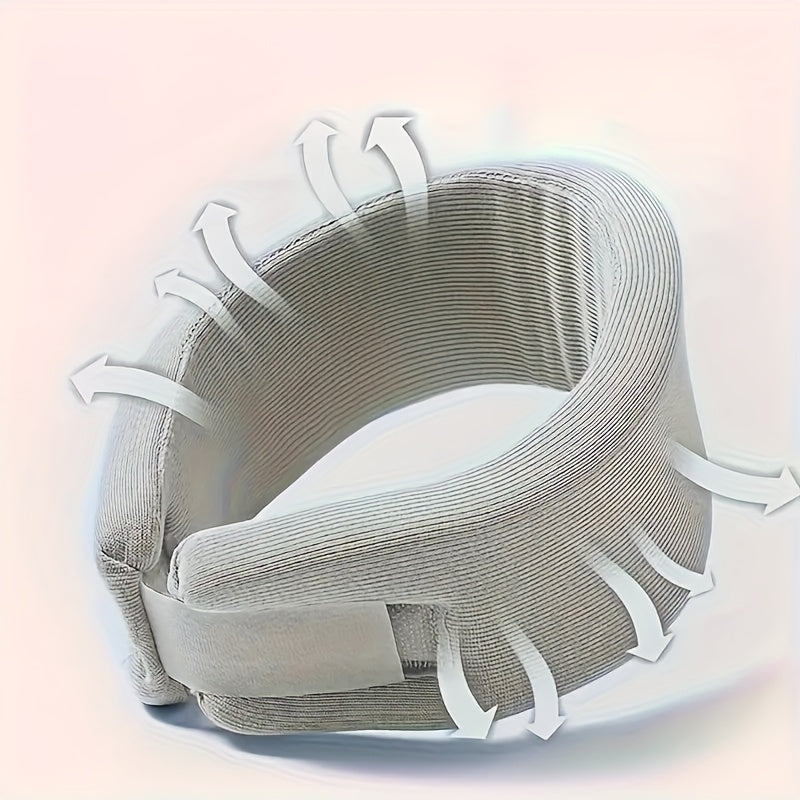 Attelle de cou respirante réglable pour la correction de la posture de la tête vers l’avant, support cervical en mousse à mémoire de forme douce avec design côtelé et sangles transparentes, protecteur de cou ergonomique portable
